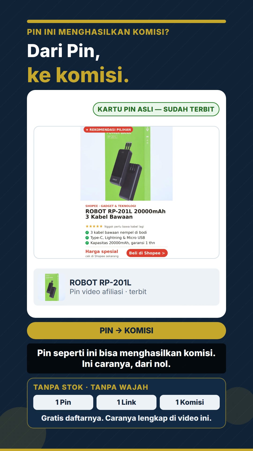 Cover video afiliasi Shopee ke Pinterest