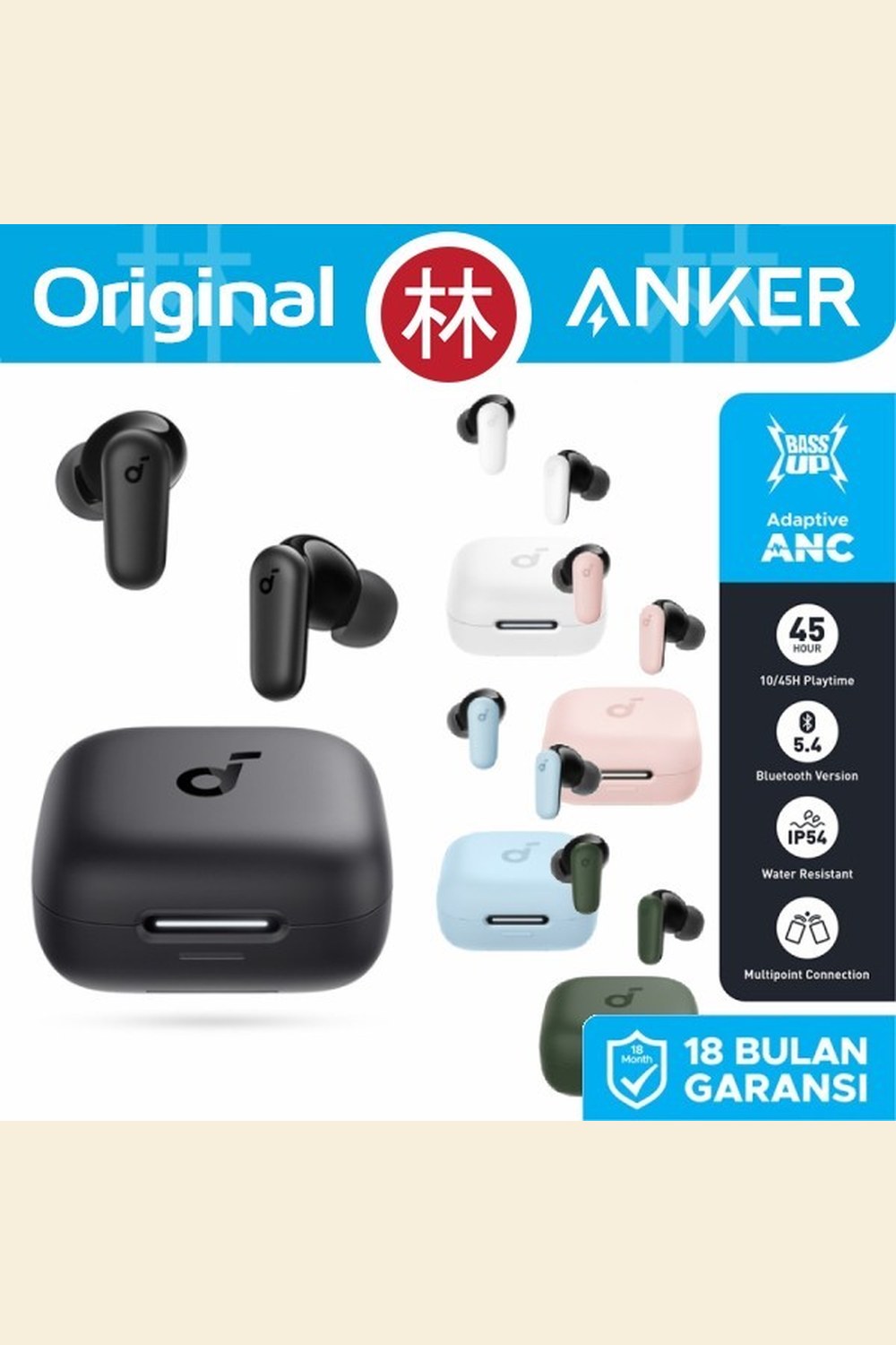 Anker Soundcore R50i NC β TWS ANC Bluetooth 5.4, Baterai 45 Jam β gambar produk