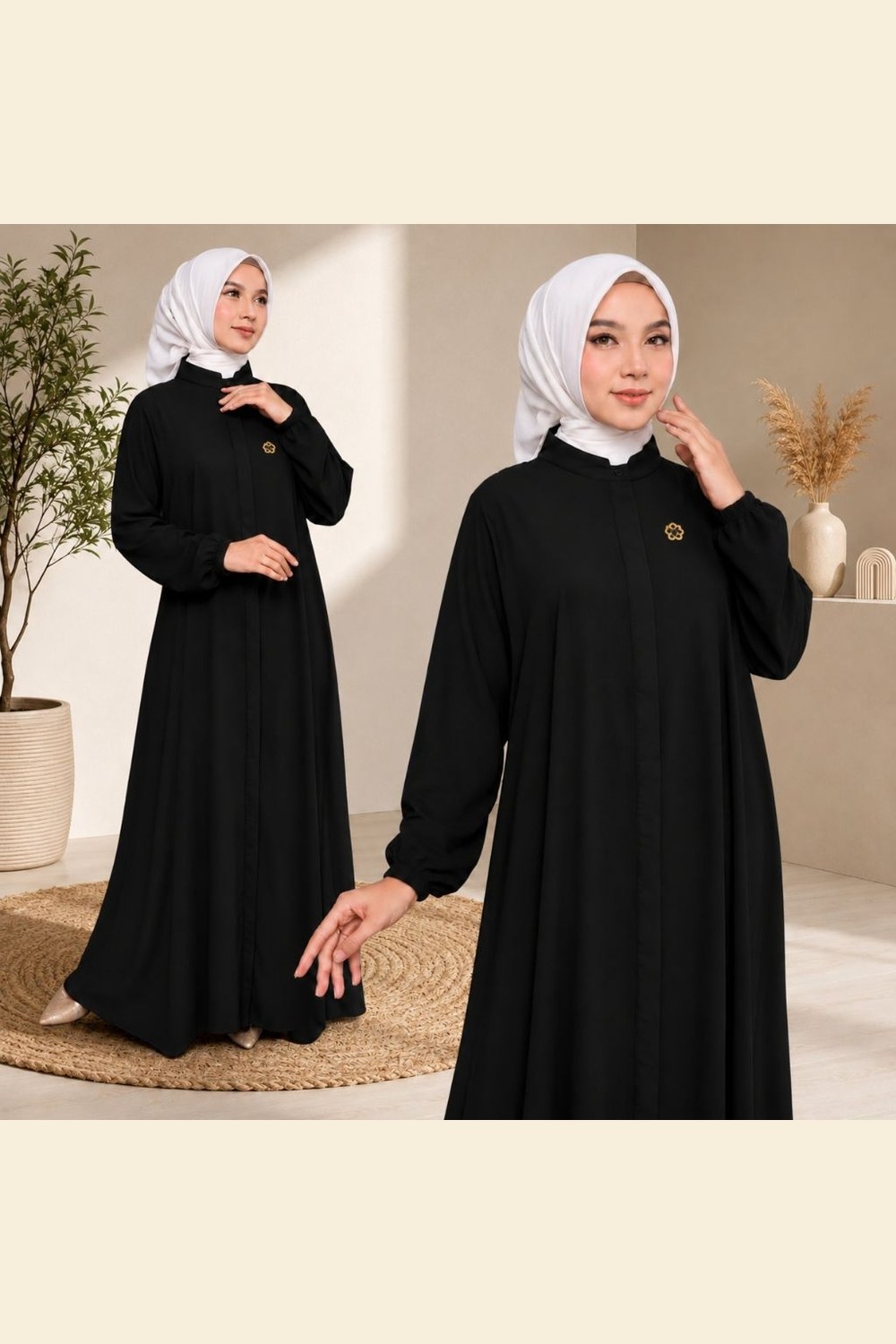 Gamis Crinkle Airflow Polos β Adem, Busui Friendly, Nggak Perlu Setrika β gambar produk