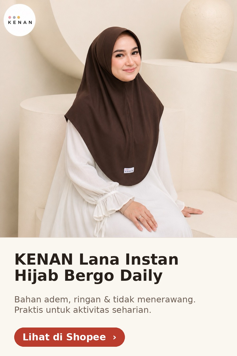 KENAN Lana Instan Hijab Bergo — gambar Pin Pinterest