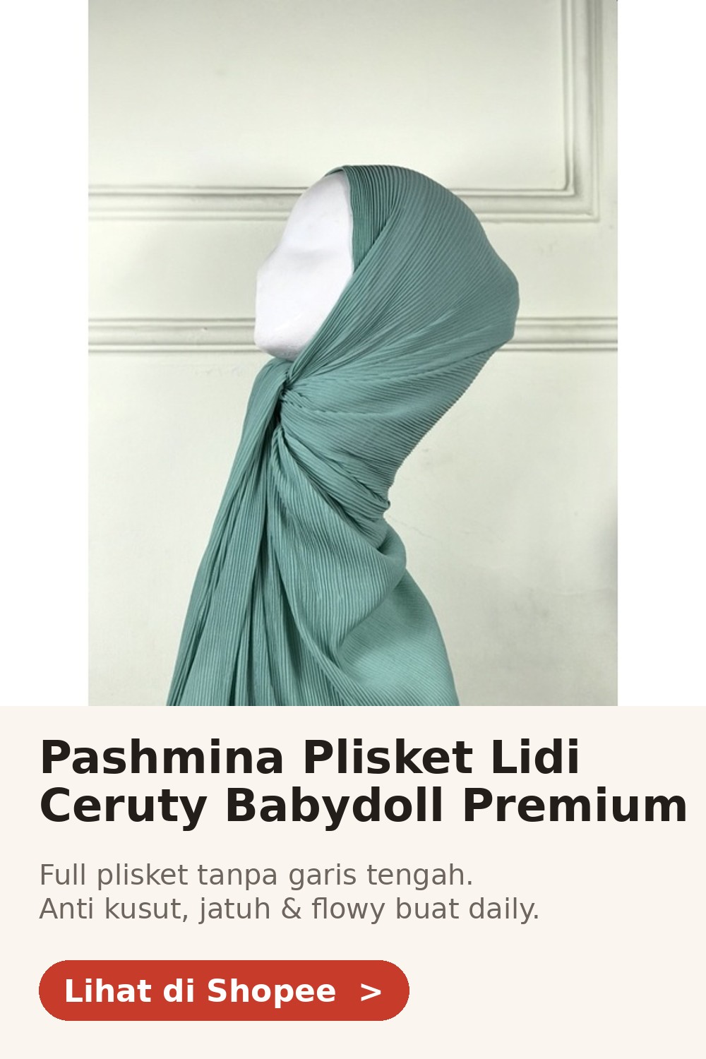 Pashmina Plisket Lidi Ceruty Babydoll — gambar Pin Pinterest